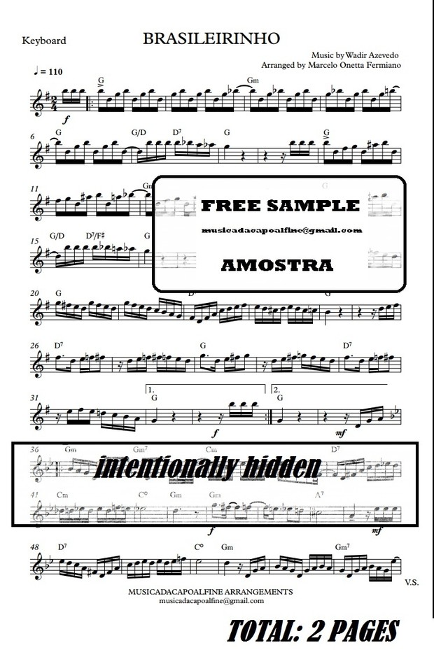 Brasileirinho - Waldir Azevedo - KEYBOARD - Sheet Music Download