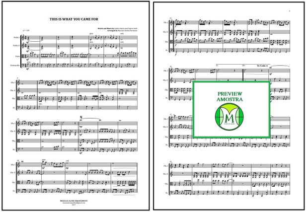 This is What You Came For | Calvin Harris | String Quartet | Score and Parts Download