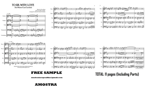 TO SIR, WITH LOVE - Ao Mestre com Carinho - Chamber Orchestra- Sheet Music Download