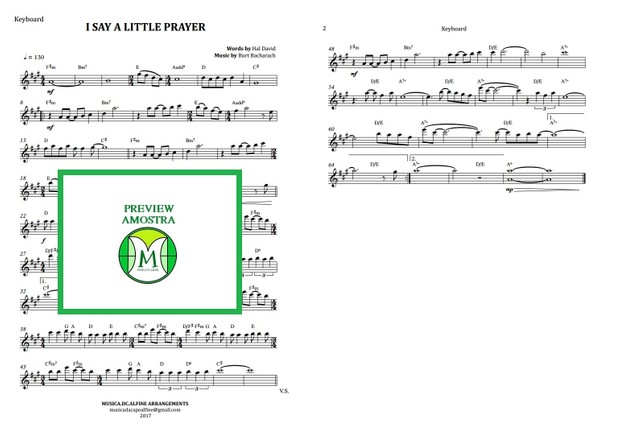 I Say a Little Prayer | Aretha Franklin | Keyboard or Violin | Score Download
