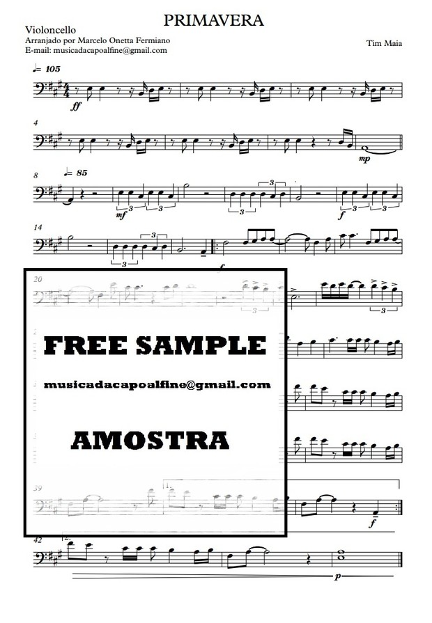 Primavera - Tim Maia Violoncelo - Partitura .pdf