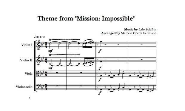Theme from Mission Impossible - String Quartet - Score and parts.pdf