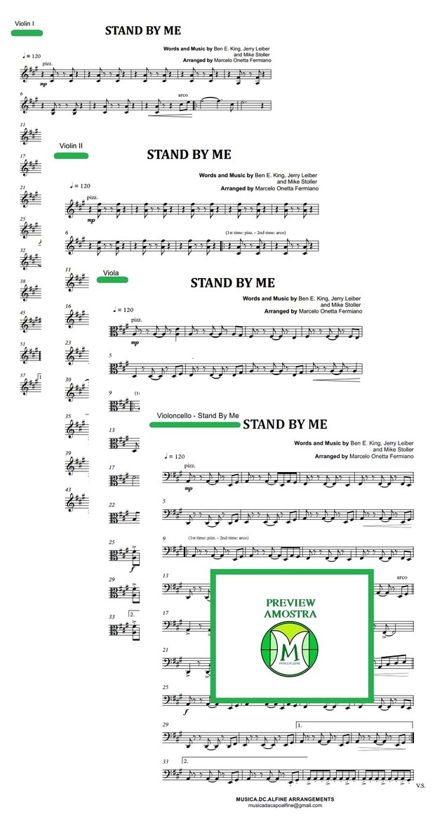 Stand By Me | Ben E. King | String Quartet | Score Download