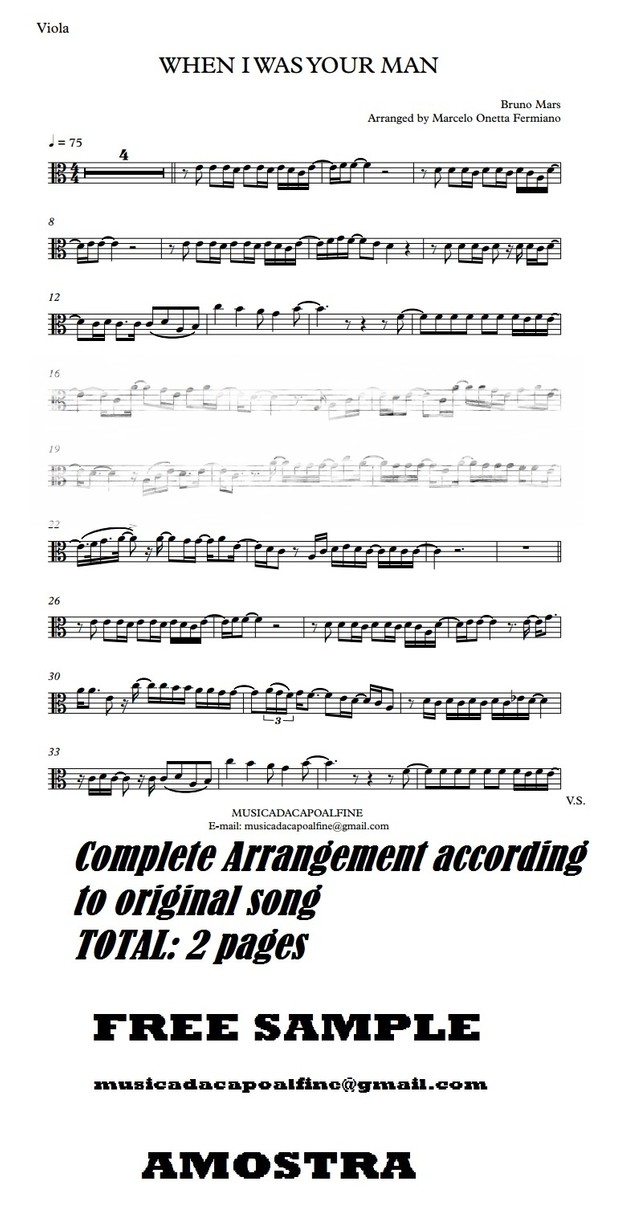 When I was Your Man - B. Mars - Viola - Sheet Music Download - Parts.pdf