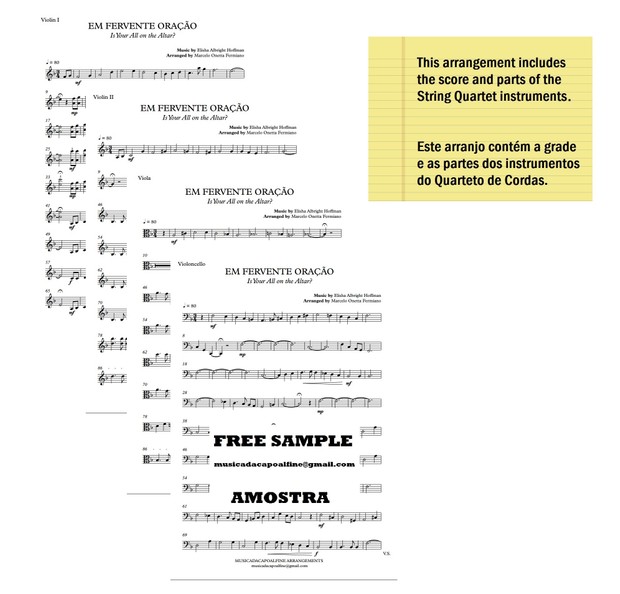 Em Fervente Oração (Is Your All on The Altar) - String Quartet - Elisha Hoffman