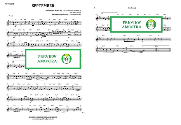 September - Earth, Wind & Fire - Keyboard or Violin Sheet Music