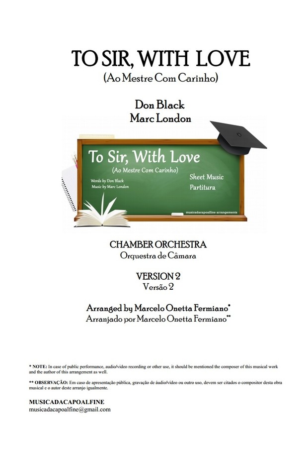 TO SIR, WITH LOVE - CHAMBER ORCHESTRA -Accompaniment - Sheet Music Score and parts1.pdf