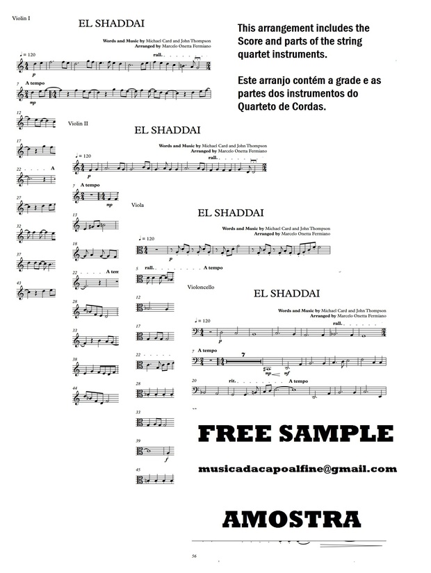 EL SHADDAI - String Quartet - Sheet Music - Score and parts.pdf