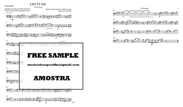 Let It Go -Demi Lovato - Violoncelo Solo Download (Frozen song) Sheet Music