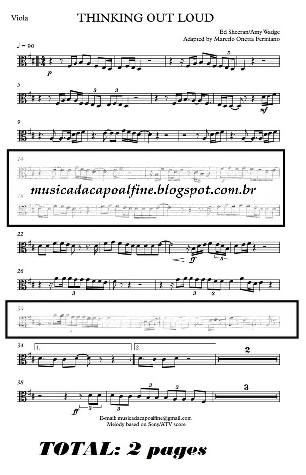 Thinking Out Loud - Ed Sheeran - Viola - Parts sheet music download.pdf