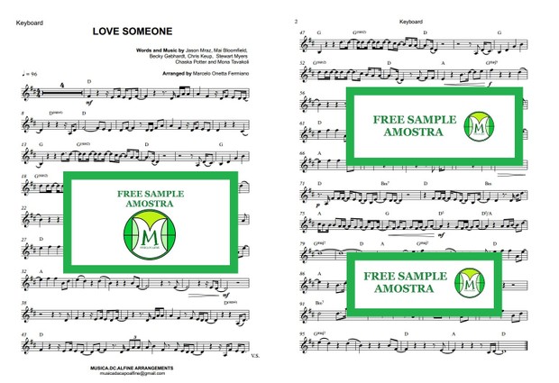 Love Someone - Jason Mraz - Keyboard Sheet Music