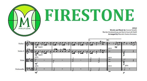 Firestone | Kygo | String Quartet | Score and Parts | Download