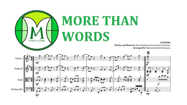 More Than Words | Extreme | String Quartet | Score and Parts | Download
