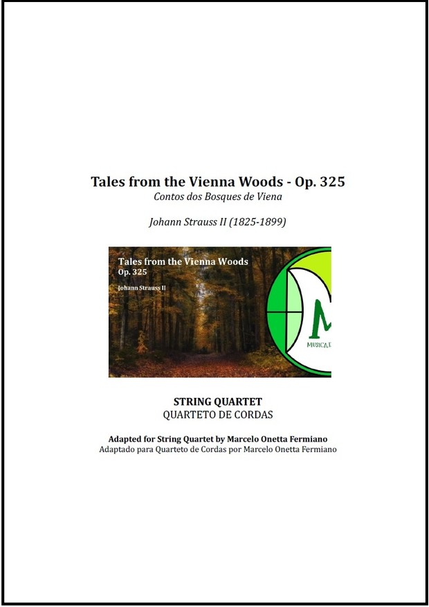 Contos dos Bosques de Viena | Strauss | Quarteto de Cordas | Partitura Completa