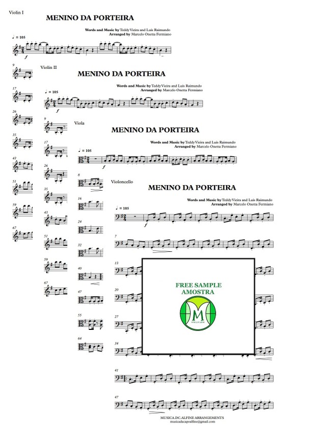 Menino da Porteira - Quarteto de Cordas - Grade e Partes