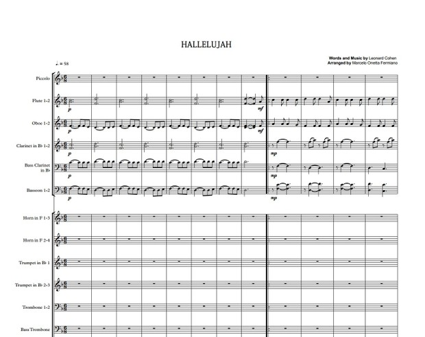Hallelujah - Leonard Cohen - Symphony Orchestra - Score and parts.pdf