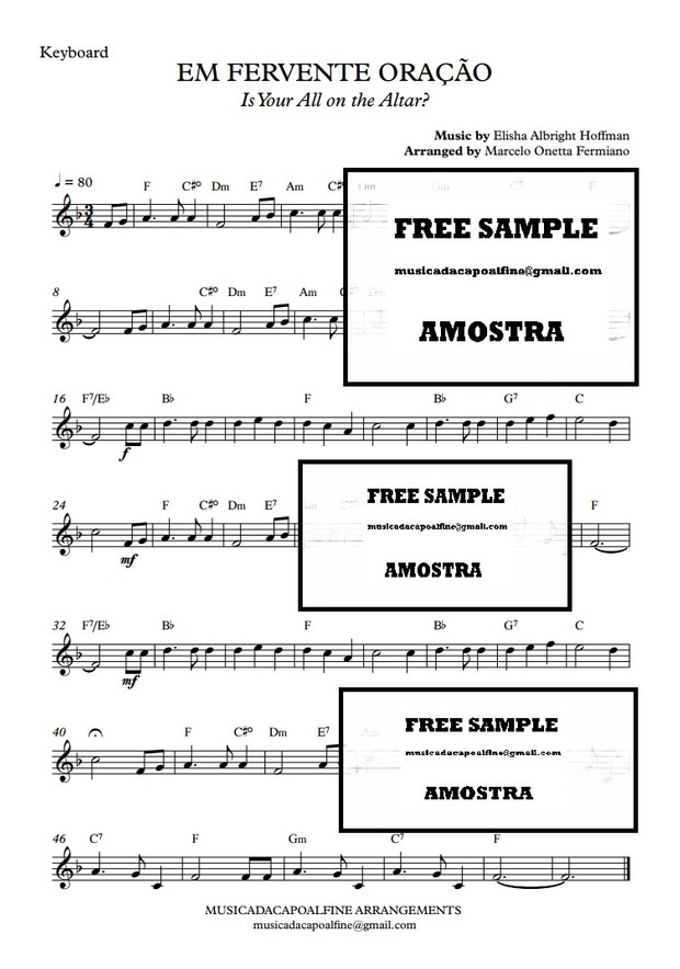 Em Fervente Oração (Is Your All on The Altar) - Keyboard- Elisha Hoffman - PDF