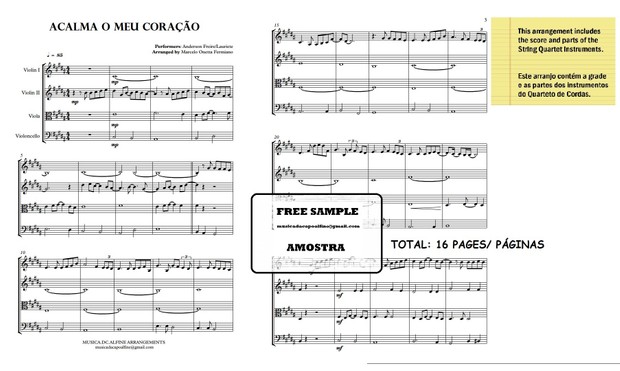 Acalma o Meu Coração - Quarteto de Cordas Partitura (2) - Score and parts.pdf