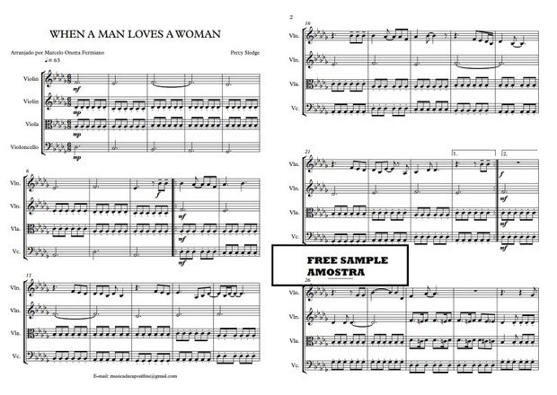 When a Man Loves a Woman - String Quartet - Score and parts.pdf Sheet music