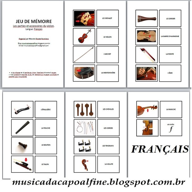 JEU DE LA MEMOIRE - VIOLON - Les parties et accessoires du violon. (FRANÇAIS) PDF