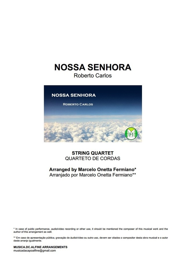 Nossa Senhora - Roberto Carlos - Quarteto de Cordas - Partitura