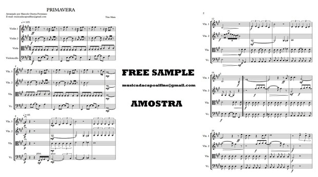 PRIMAVERA - Tim Maia - Quarteto de Cordas - Score and parts.pdf partitura