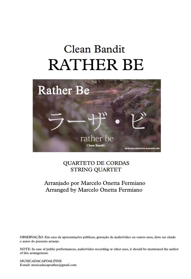 Rather Be -C. Bandit - String Quartet - Sheet Music Download- Score and parts.pdf