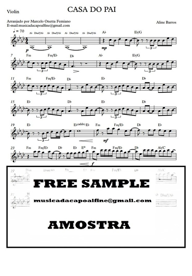 Casa Do Pai - Violino - Parts PDF
