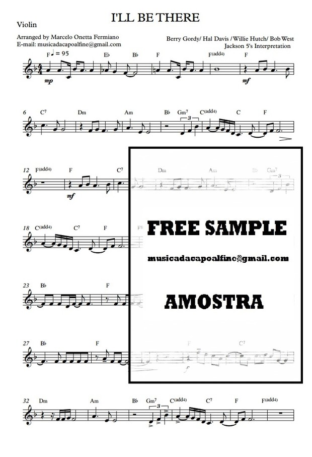 I'LL BE THERE Violino Solo Sheet Music Download
