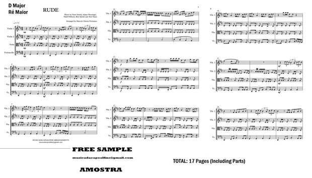 DMajor - RUDE - MAGIC! - String Quartet Sheet Music - Score and parts2.pdf
