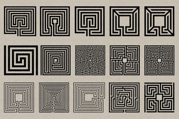 Labyrinth Stamps - Vector & PNG