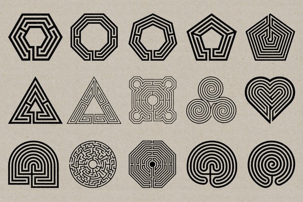 Labyrinth Stamps - Vector & PNG