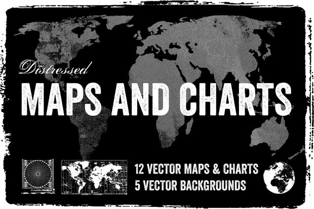 Distressed Vector Maps & Charts