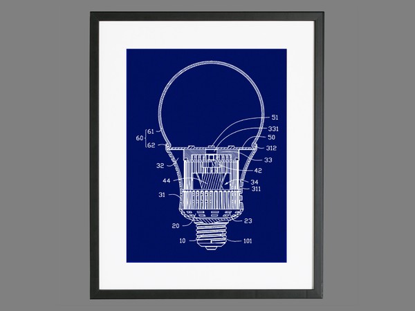 Vintage Light Bulb Diagram