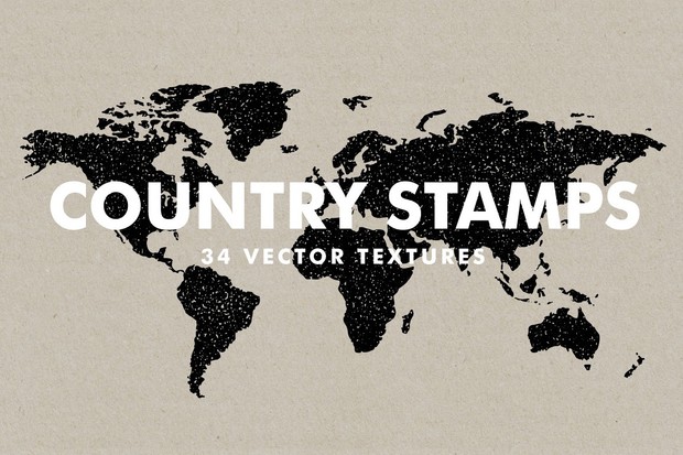 Vector Country Stamps - 34 Items