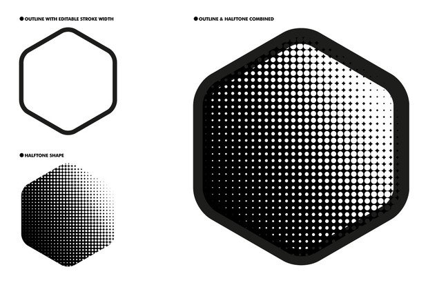 Halftone Vector Shapes