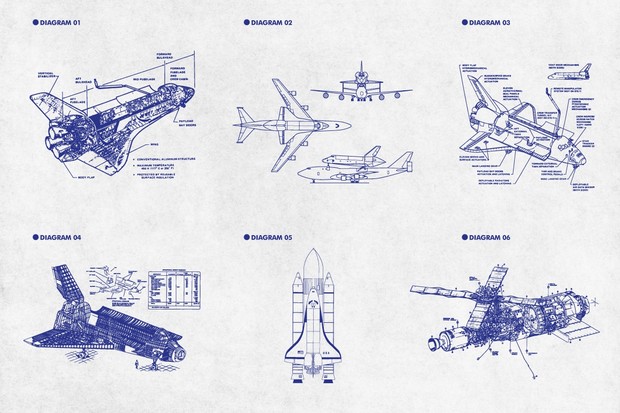 Retro Vector Diagrams - The Space Edition
