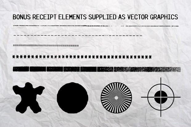 RECEIPT - Font & Vectors