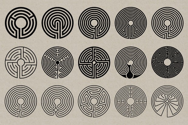 Labyrinth Stamps - Vector & PNG