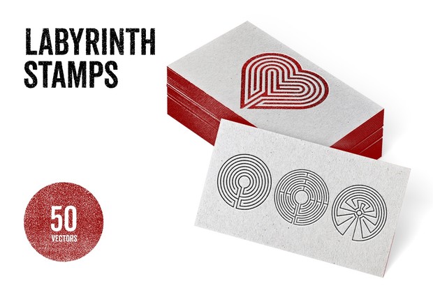 Labyrinth Stamps - Vector & PNG
