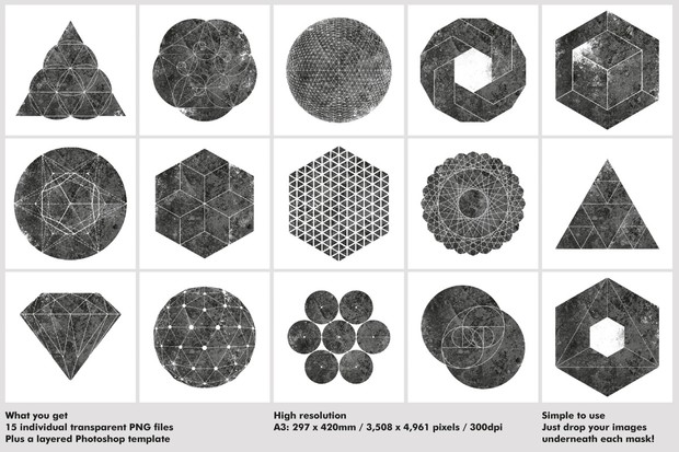 Textured Geometric Masks 03
