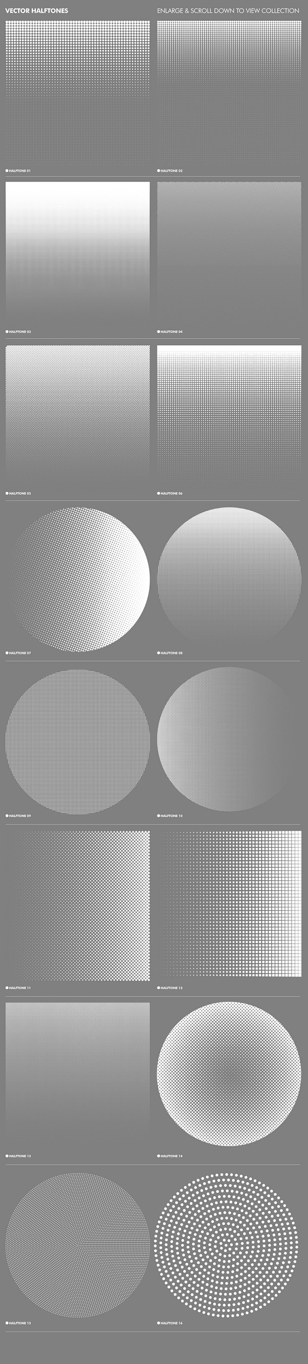 Clean Vector Halftones Collection