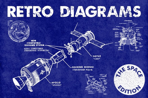 Retro Vector Diagrams - The Space Edition