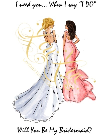 LBLSU-LBRS - BRIDESMAID CARD BLONDE BRIDE - BRUNETTE BRIDESMAID