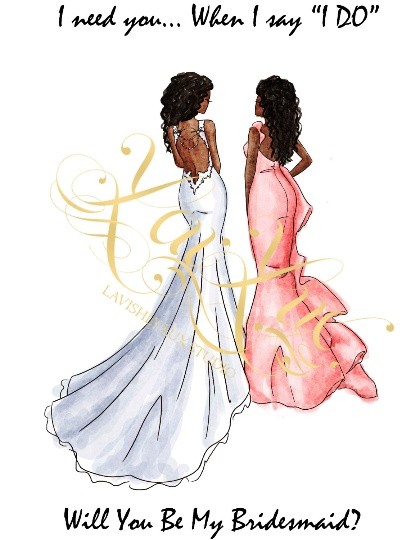 DBRS-DBRS BRIDESMAID CARD - AFRICAN AMERICAN BRIDE - AFRICAN AMERCAN BRIDESMAID