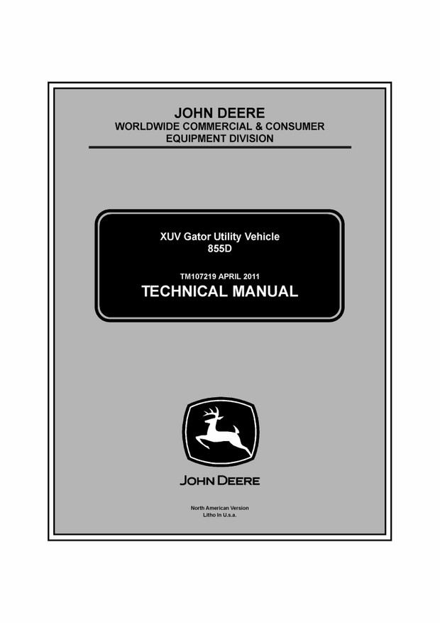 john deere 855d xuv gator utility vehicle repair servi