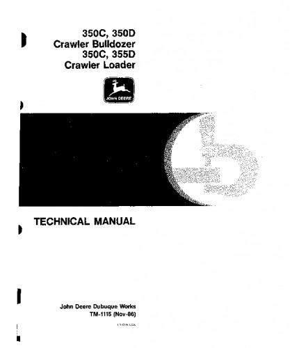 John deere repair manual 350c dozer service