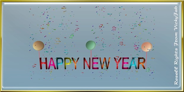 Happy New Year Wall Decor Animated Confetti Mesh Catty Only!!!