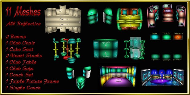 2 Rooms & 9 Furniture Mesh Bundle Catty Only!!!!