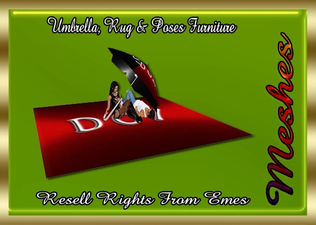 Umbrella, Rug & Poses Furniture Catty Only!!! (2 Custom Poses)